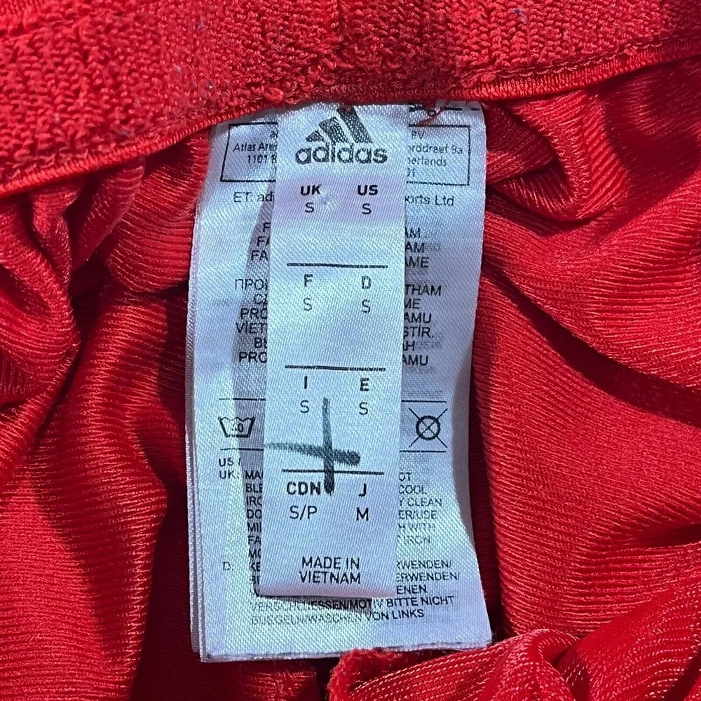 Adidas Track Pants Men's Small Solid‎ Red Snap Athletic Tapered